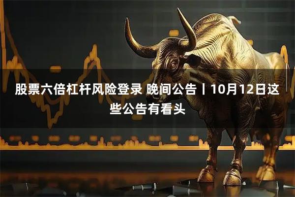 股票六倍杠杆风险登录 晚间公告丨10月12日这些公告有看头